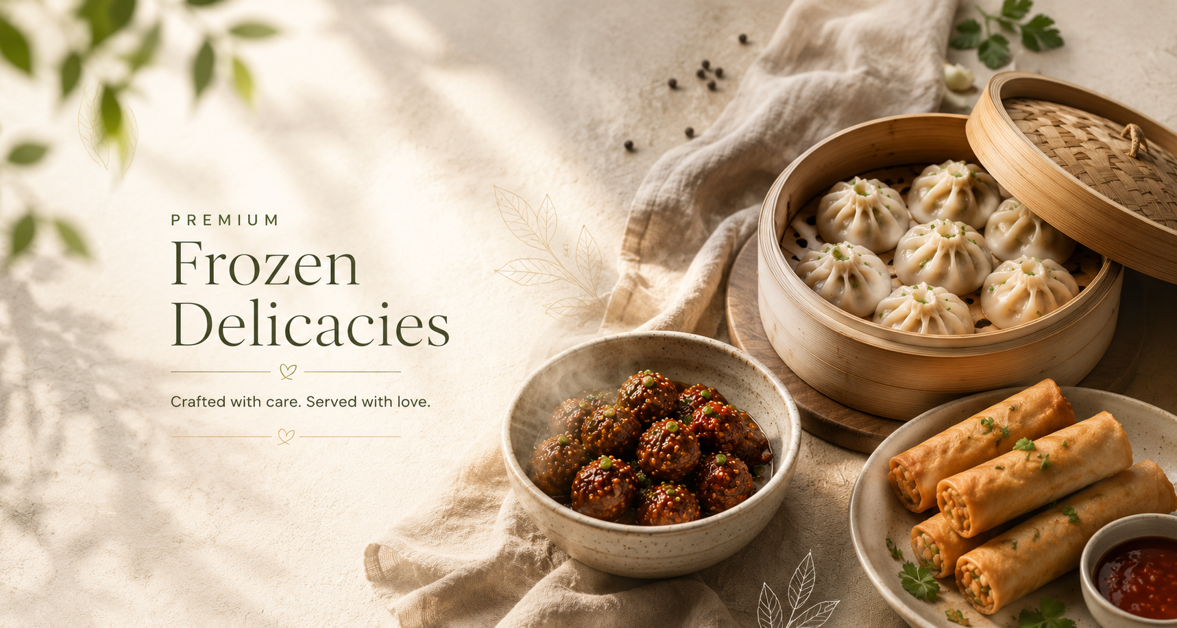 Premium frozen delicacies with momos, Manchurian and spring rolls